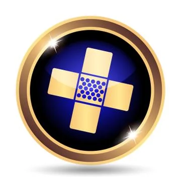 Medical patch icon. Internet button on white background.. Illustrazione stock
