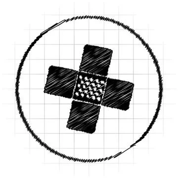 Medical patch icon. Internet button on white background.. Illustrazione stock