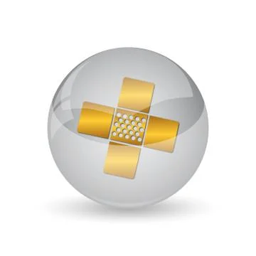 Medical patch icon. Internet button on white background. . Illustrazione stock