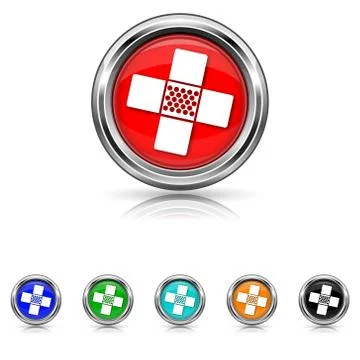 Medical patch icon - six colours set Ilustración de archivo