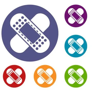 Medical patch icons set Ilustración de archivo