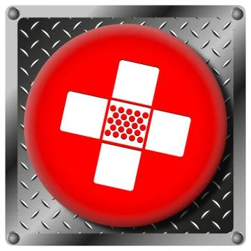 Medical patch metallic icon Ilustración de archivo