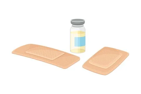 Medical Patch or Adhesive Plaster for First Aid Treatment Vector Illustration Illustrazione stock