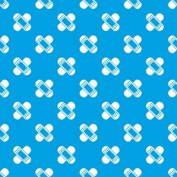 Medical patch pattern seamless blue Stock Illustration