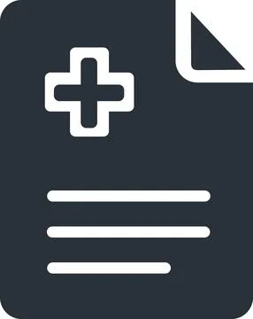 Medical patient record form with cross Illustrazione stock