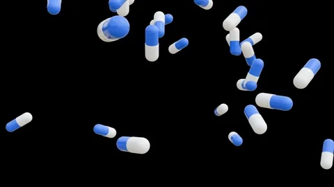 Medical Pill Capsule Falling Down background. Video stock 337017648