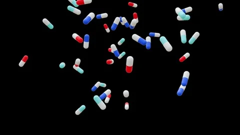 Medical Pill Capsule Falling Down background. 库存影片 337017724