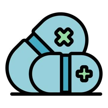 Medical pill icon vector flat Illustrazione stock