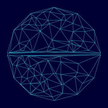 Medical pill low poly triangulation triangulated polygonal electric cyan blue Stock Illustration