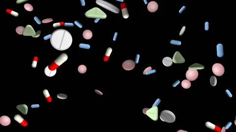 Medical pills falling Stock Footage 47178653