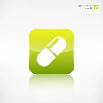 Medical pills icon. Application button. 스톡 일러스트