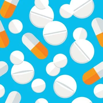 Medical Pills Seamless Pattern Stock Illustration