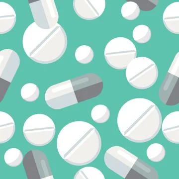 Medical Pills Seamless Pattern Stock Illustration