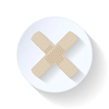 Medical plaster flat icon Stock Illustration