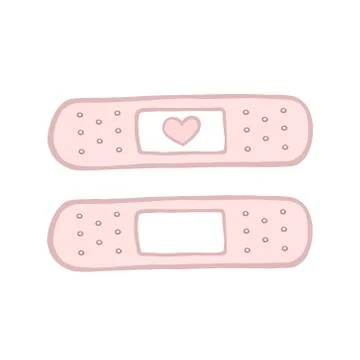 Medical plaster patch. Vector color illustration in cartoon style. Stock Illustration