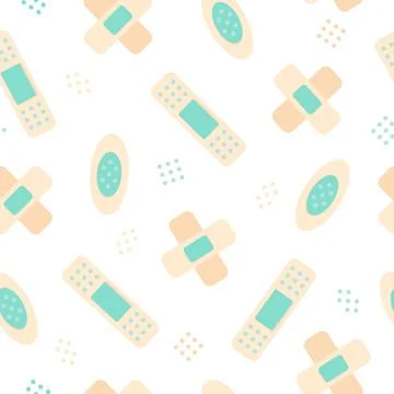 Medical plasters, Seamless pattern. Vector illustration. Illustrazione stock