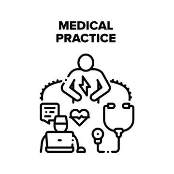 Medical Practice Vector Concept Black Illustration 스톡 일러스트
