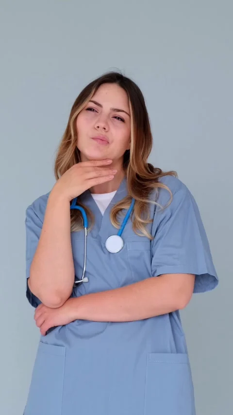 Medical Practitioner Making Choice And Solving Problem On Blue Background Stock Footage 289749361