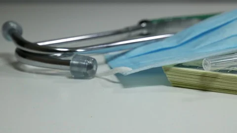 Medical preparations in the pharmacy on the table Stock Footage 87422339