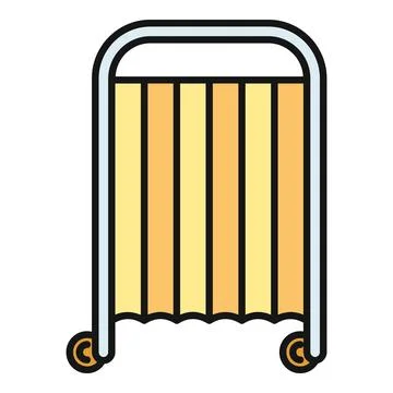Medical privacy screen creating room division in hospital Stock Illustration