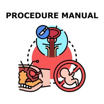 Medical procedure manual plan for surgery operation Stock Illustration