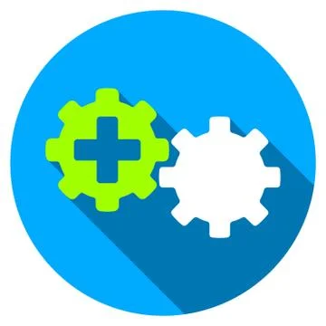 Medical Process Flat Round Icon with Long Shadow イラスト素材