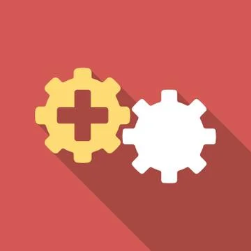 Medical Process Flat Square Icon with Long Shadow Illustrazione stock