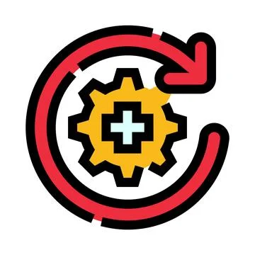 Medical process update reload management gear icon Stock Illustration