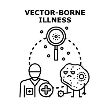 Medical professional analyzing vector borne illness spreading disease Stock Illustration