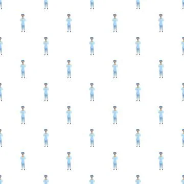 Medical professional cartoon pattern working in healthcare Stock Illustration