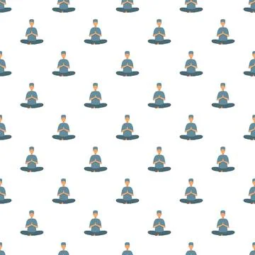 Medical professional meditating repeating pattern 스톡 일러스트