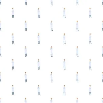 Medical professional pattern with thinking doctors Stock Illustration