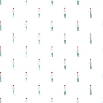Medical professional standing seamless pattern texture background Stock Illustration