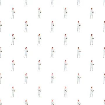 Medical professional standing seamless pattern for healthcare background 库存插图
