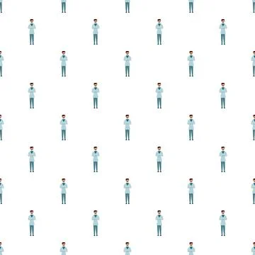 Medical professional uniform endless repeating pattern Stock Illustration