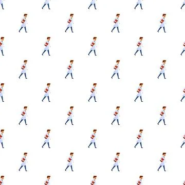 Medical professional walking seamless pattern background Stock Illustration