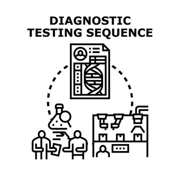 Medical professionals engaging in diagnostic testing Stock Illustration