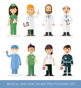 Medical professions collection Stock Illustration