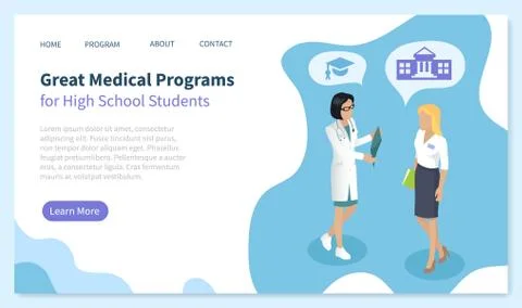 Medical Program for High School Student Vector Stock Illustration