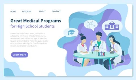 Medical Program for High School Students Website Illustrazione stock