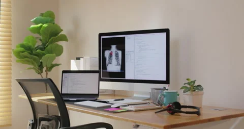 Medical programmer engineer patient care in modern healthcare tech. Stock Footage 176278519