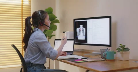 Medical programmer engineer patient care in modern healthcare tech. Stock Footage 178486638
