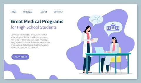 Medical Programs for High School Students, Web Stock Illustration