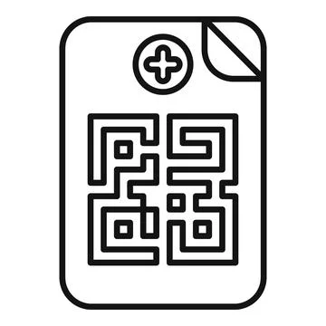 Medical record containing qr code for patient data Stock Illustration