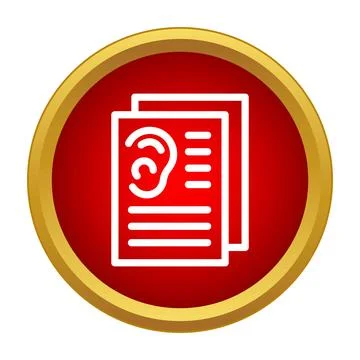 Medical record document with ear outline and text Stock Illustration