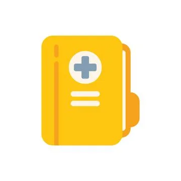 Medical record file folder icon representing healthcare data Illustrazione stock