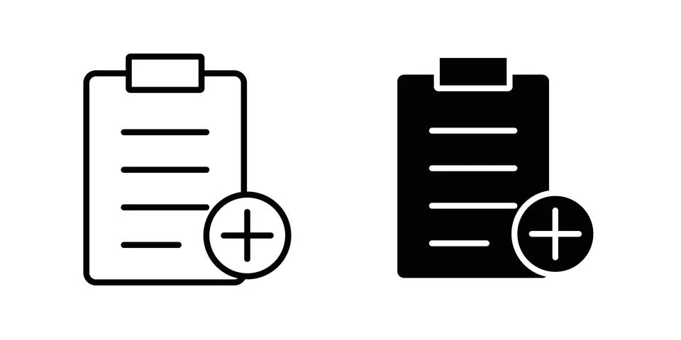 Medical record icon vector template set in black Stock Illustration