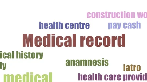 Medical Record Word Cloud Animated Isolated Stock Footage 103661188