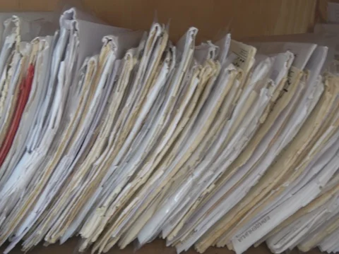 Medical records in archives  Stock Footage