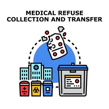 Medical refuse collection and transfer process Stock Illustration